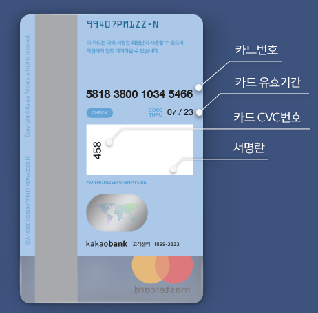 컬러렌즈 렌즈 직구 렌즈라라 카드 입력 예제 cvc 설명 이미지